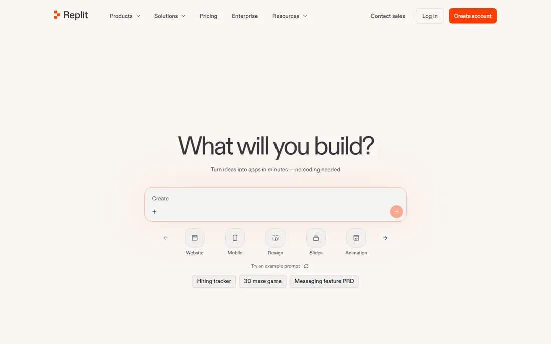 Replit homepage