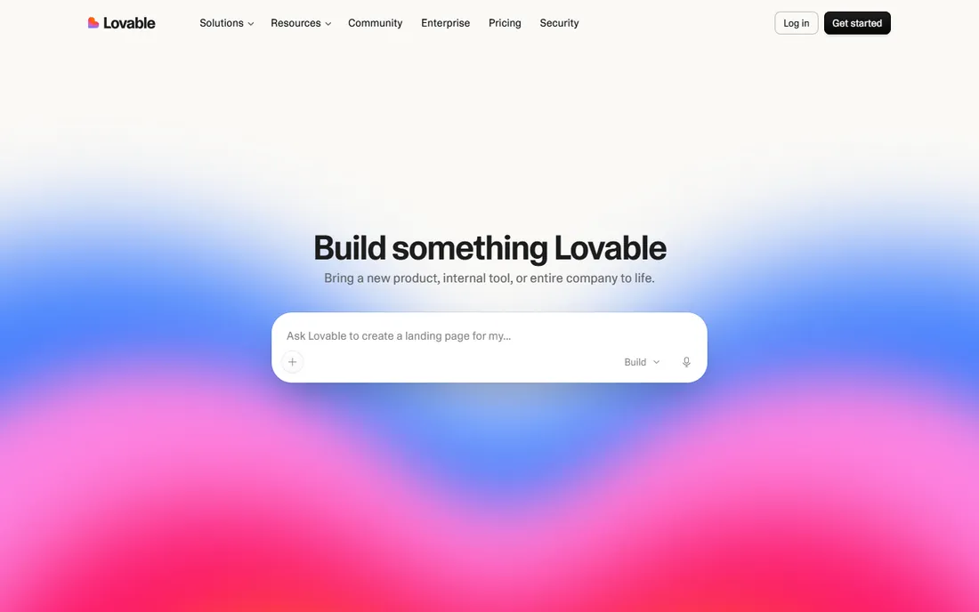 Lovable homepage