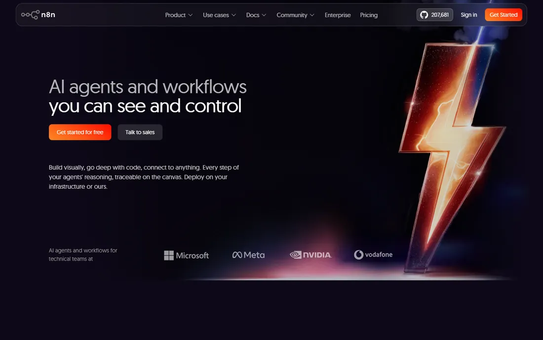n8n homepage