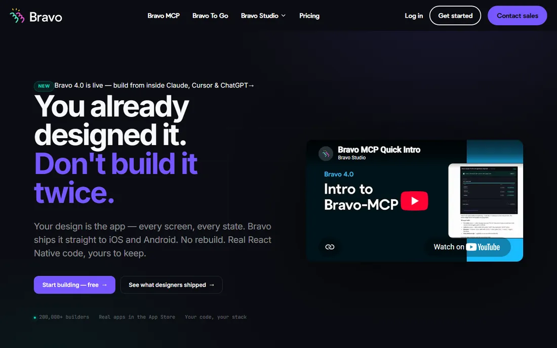 Bravo Studio homepage