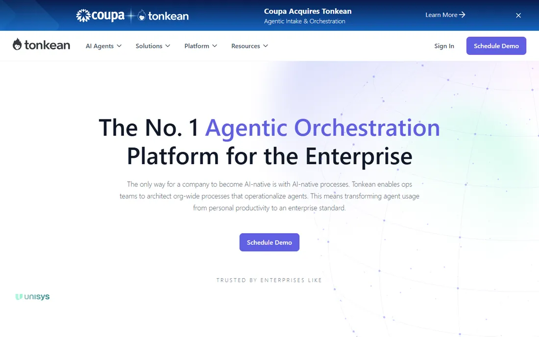 Tonkean homepage