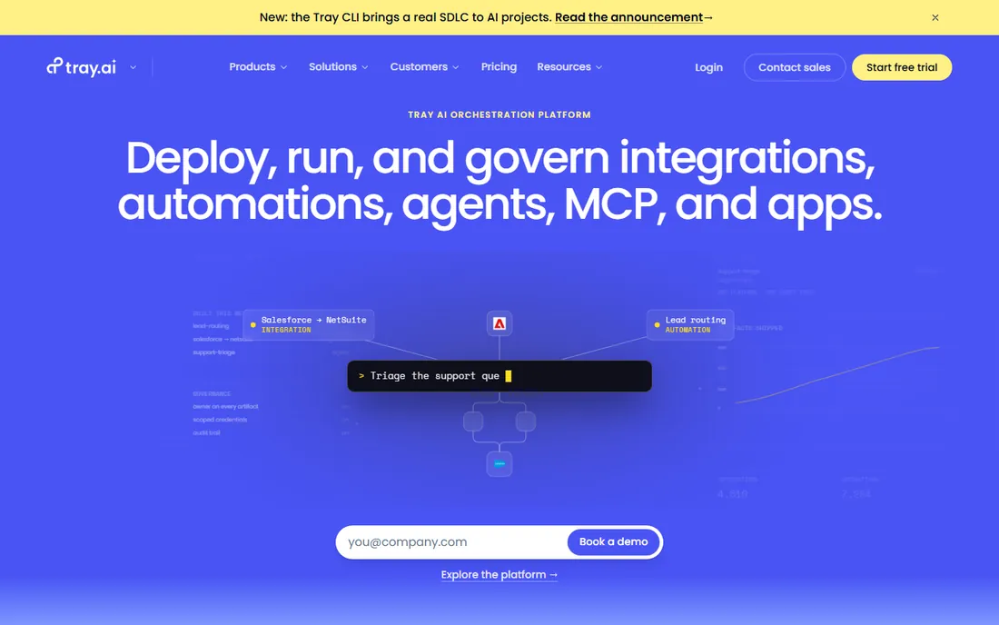 Tray.ai homepage