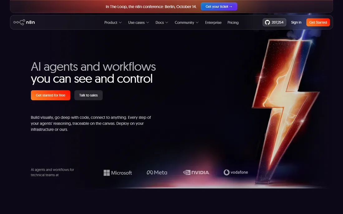 n8n homepage
