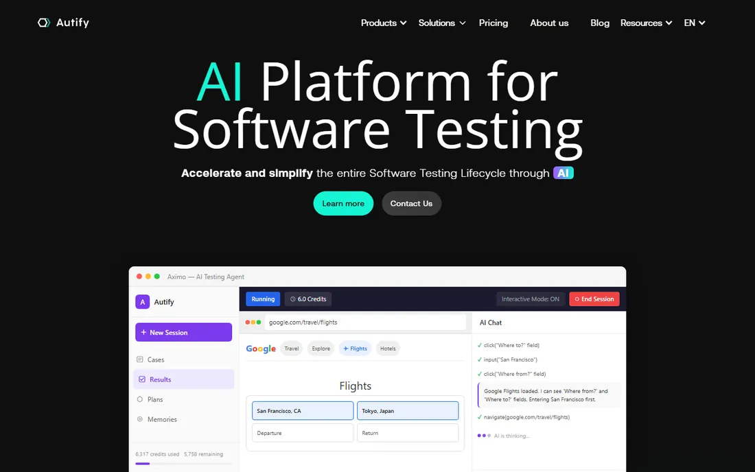 Autify homepage