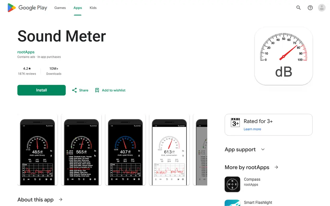 Sound Meter by ABC Apps homepage