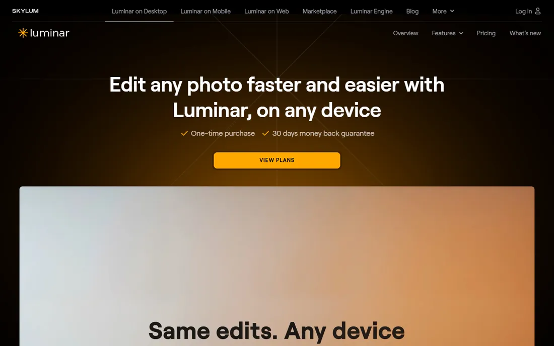 Luminar Neo homepage