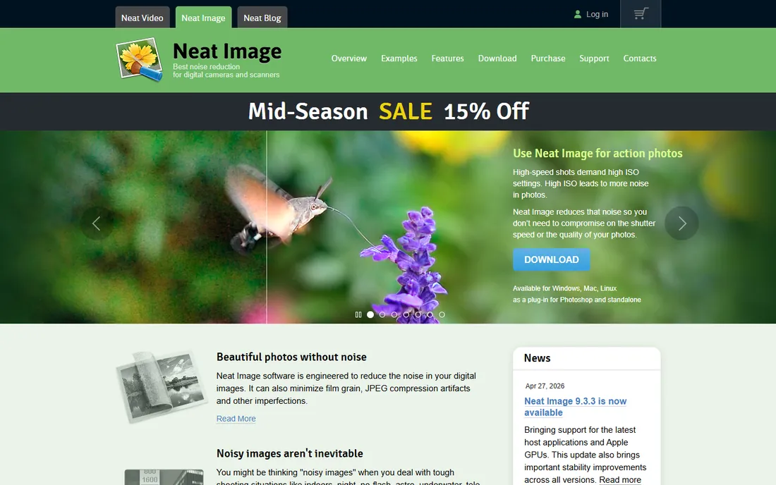 Neat Image homepage