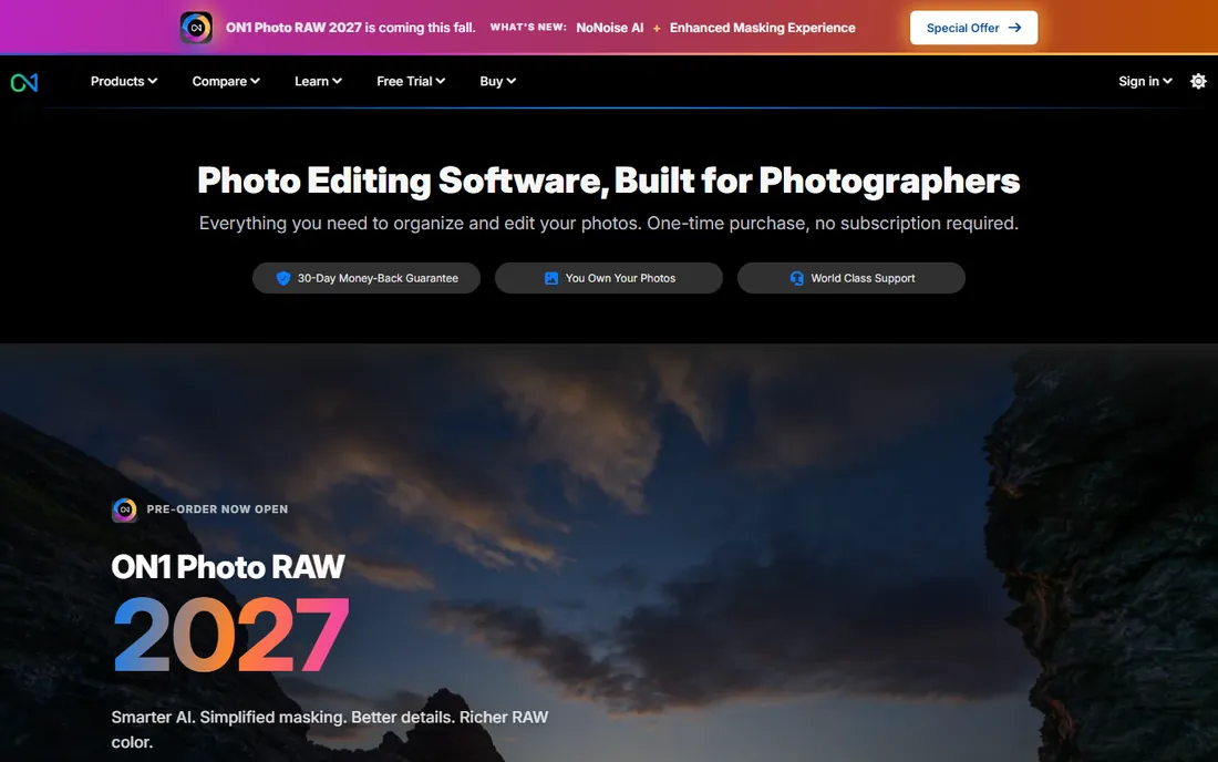 ON1 NoNoise AI homepage