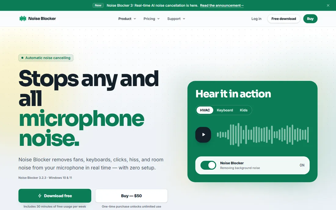 Noise Blocker homepage