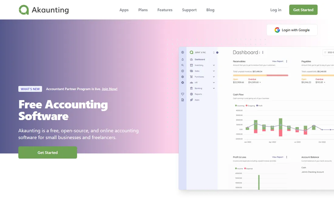 Akaunting homepage