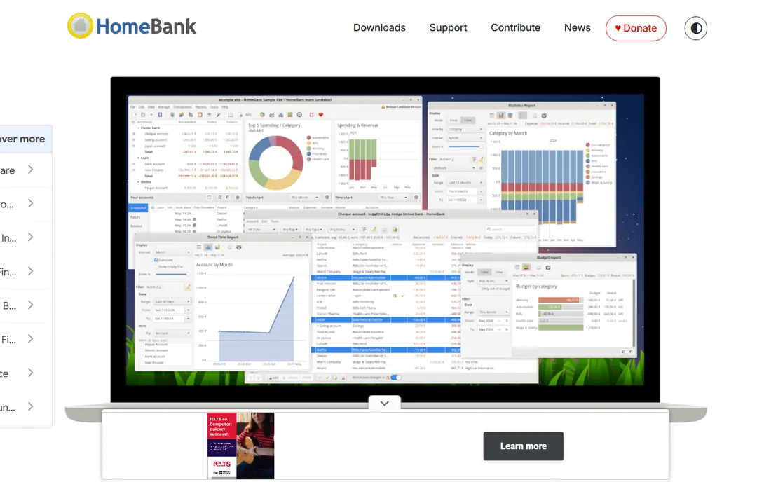 HomeBank homepage