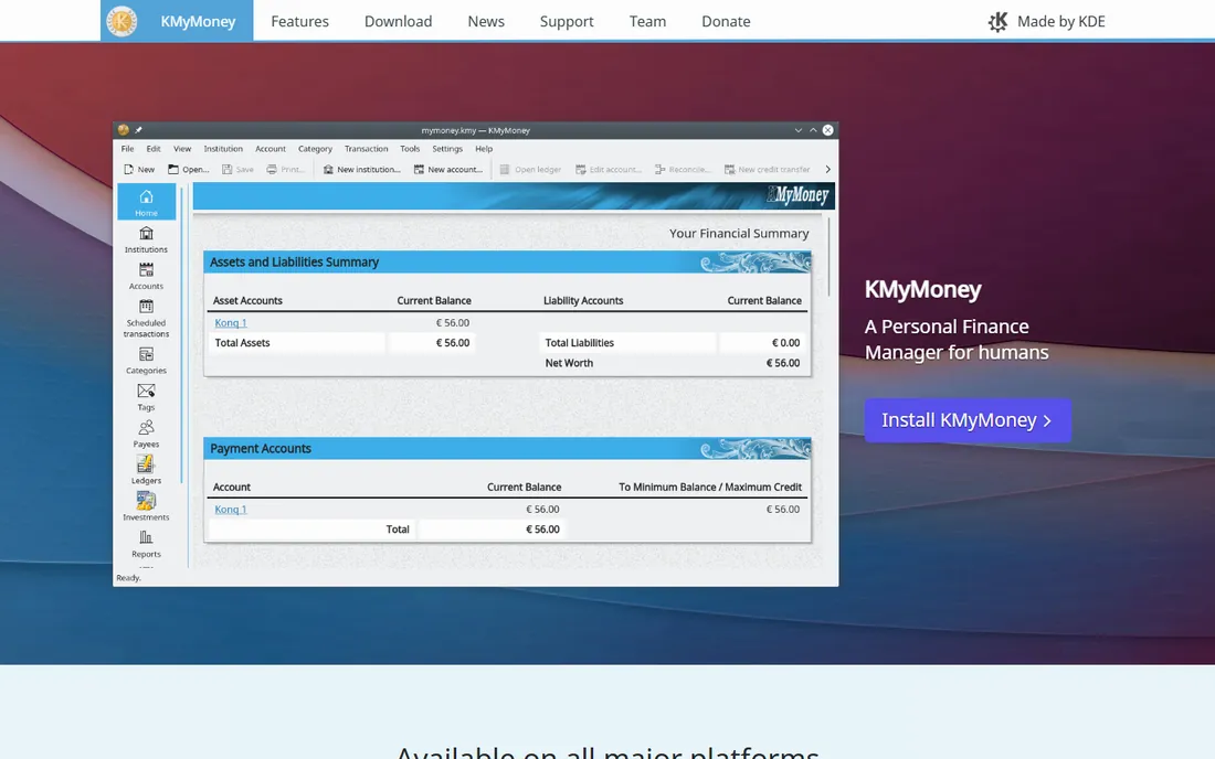 KMyMoney homepage