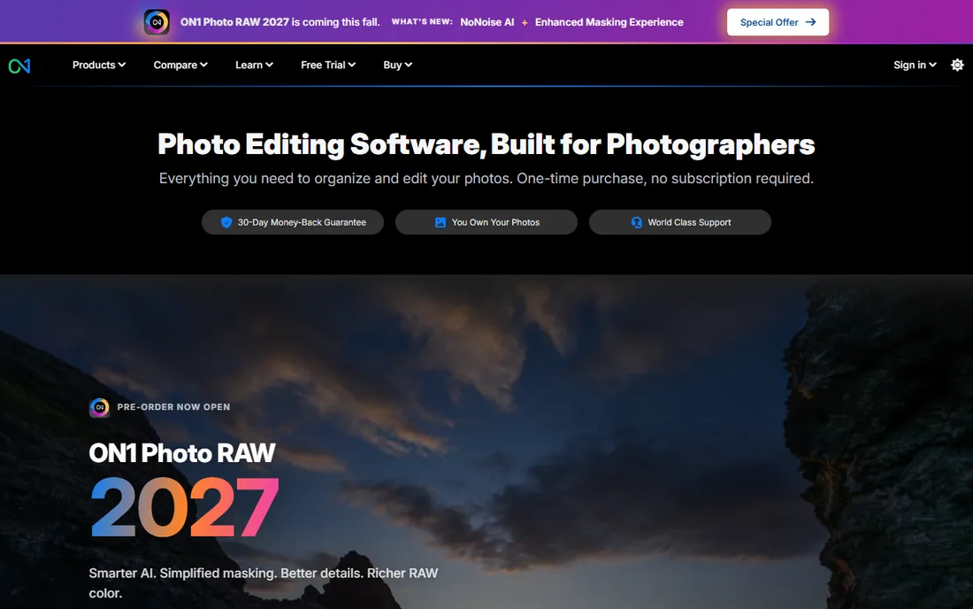 ON1 Photo RAW homepage