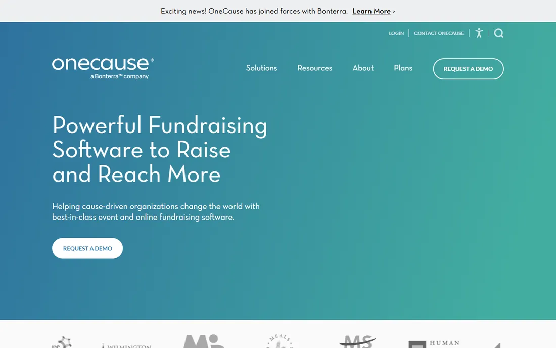 OneCause homepage