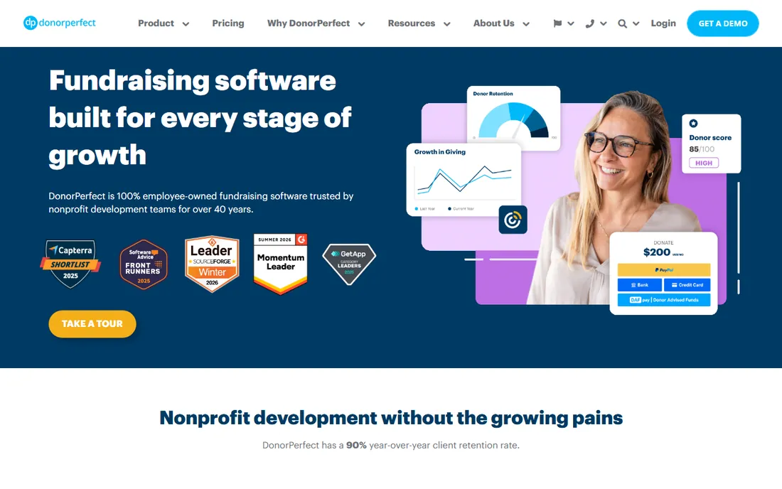 DonorPerfect homepage