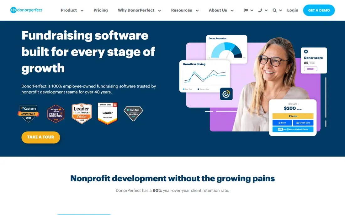 DonorPerfect homepage