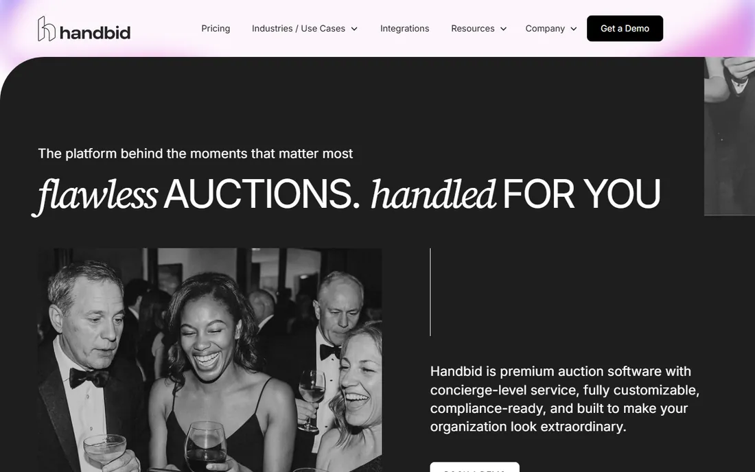 Handbid homepage