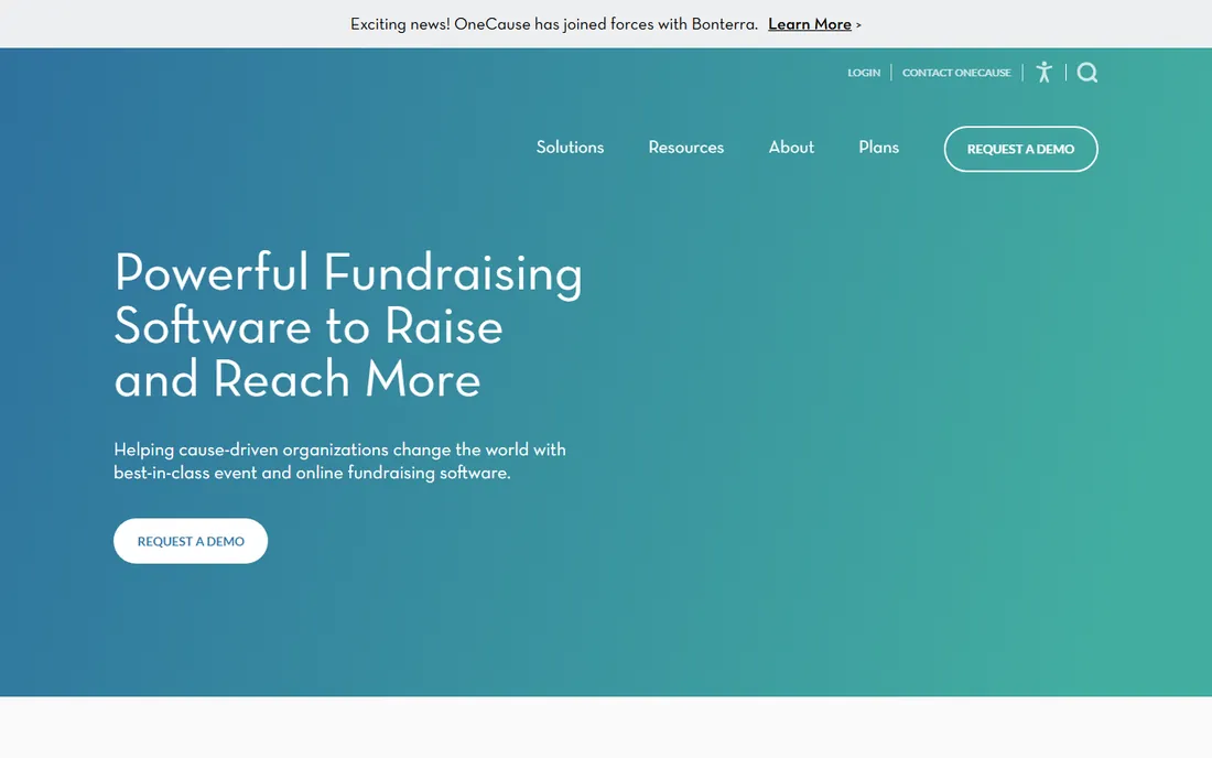 OneCause homepage