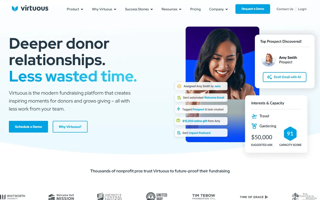 Virtuous homepage