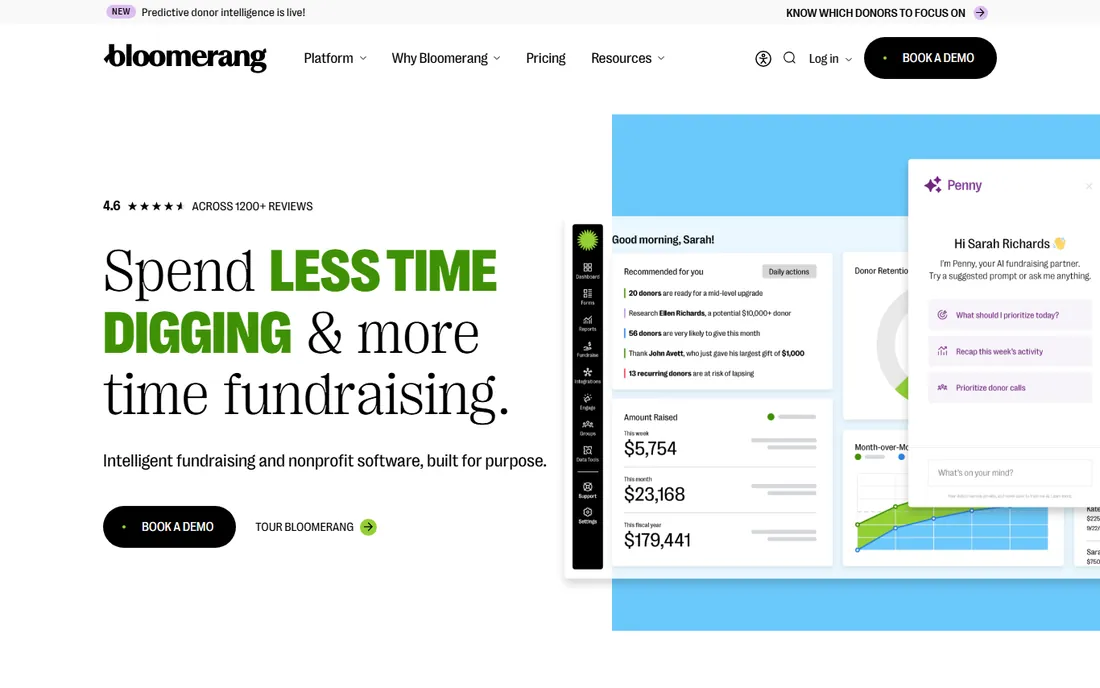 Bloomerang homepage