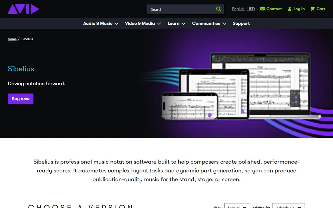 Sibelius homepage
