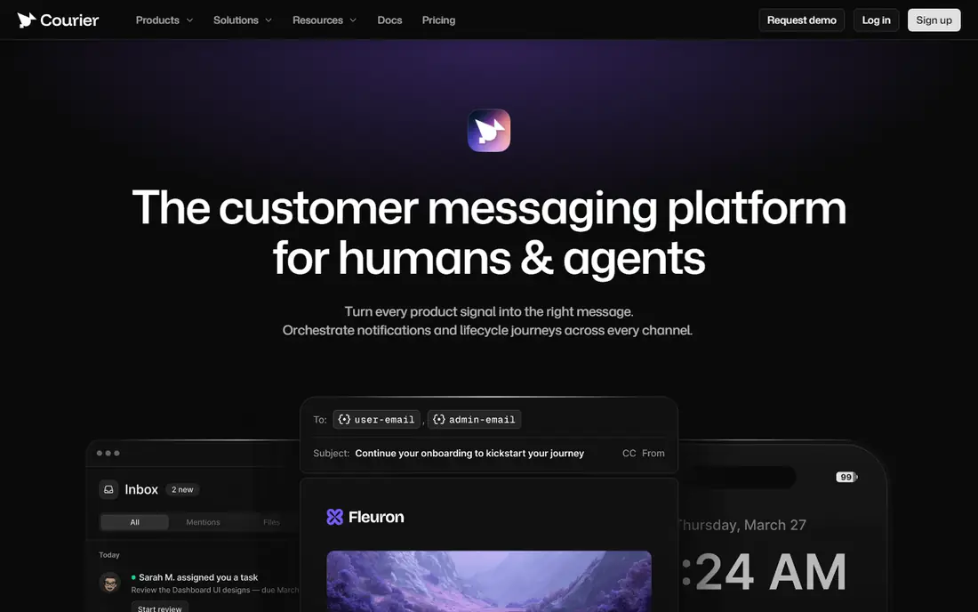 Courier homepage