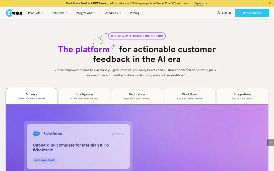 Zonka Feedback homepage
