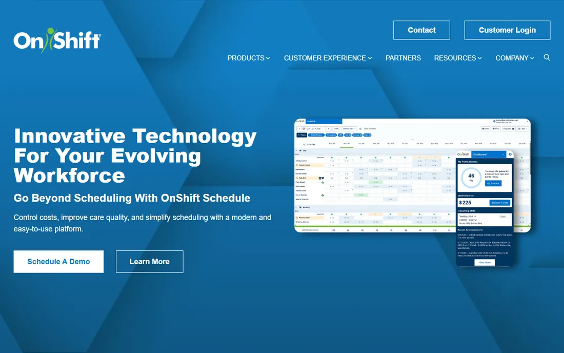 OnShift homepage