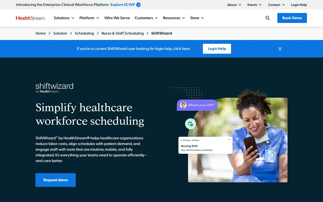 ShiftWizard homepage