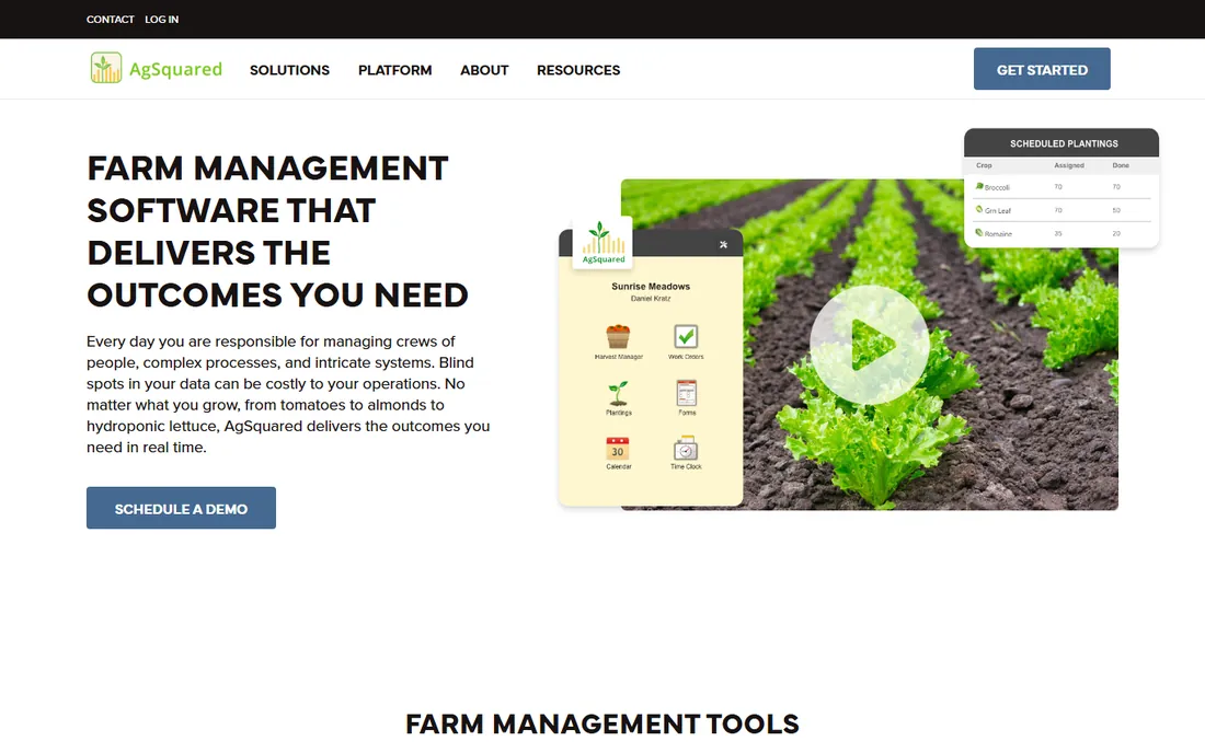 AgSquared homepage