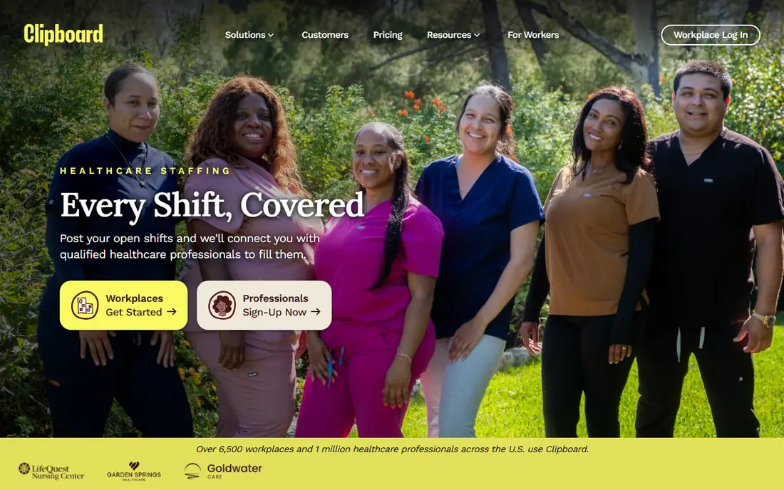 Clipboard Health homepage