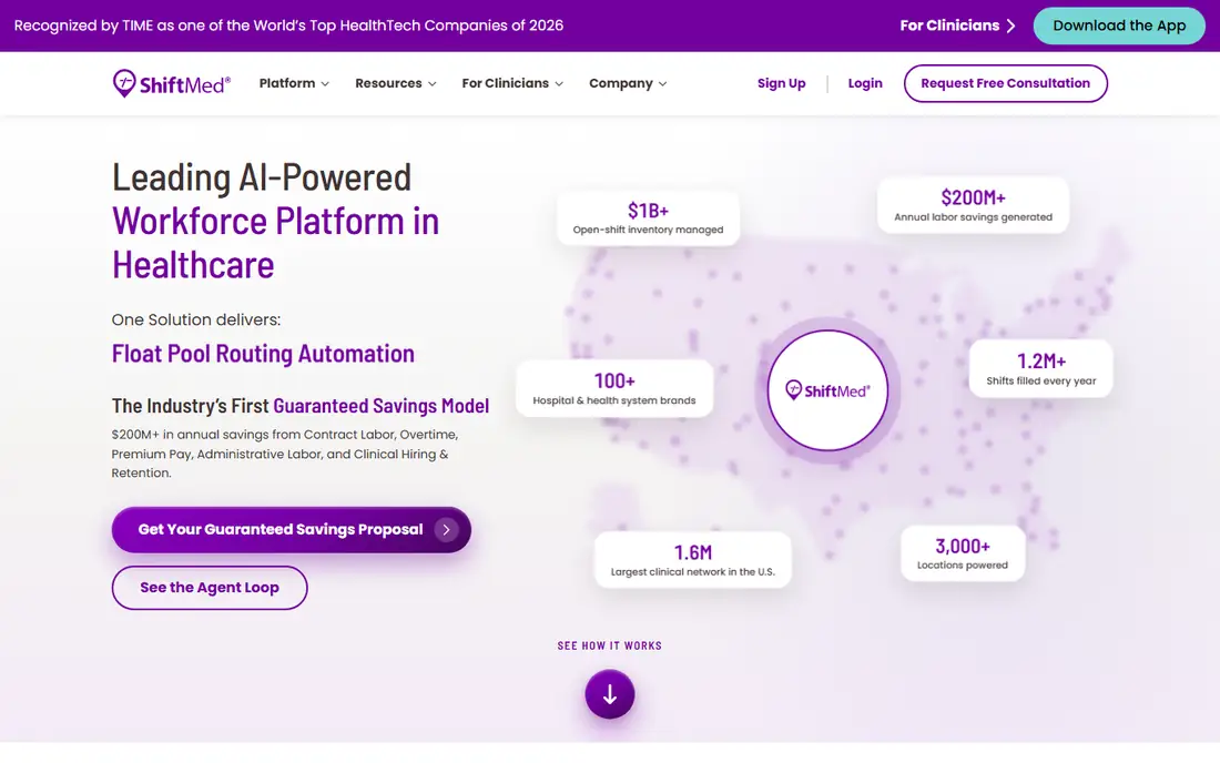 ShiftMed homepage