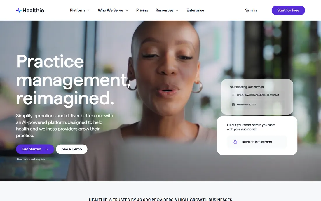 Healthie homepage