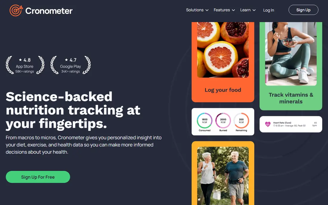 Cronometer Pro homepage