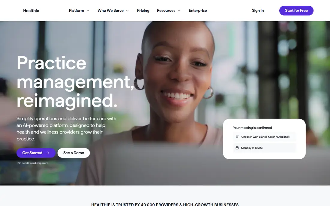 Healthie homepage