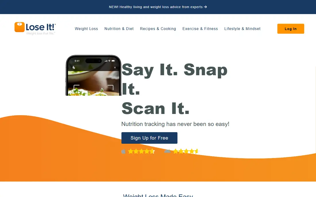 Lose It! homepage