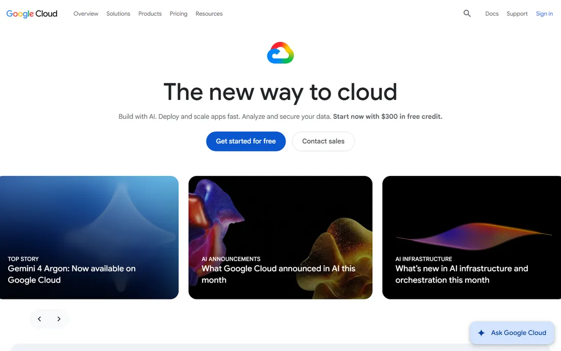 Google Document AI homepage