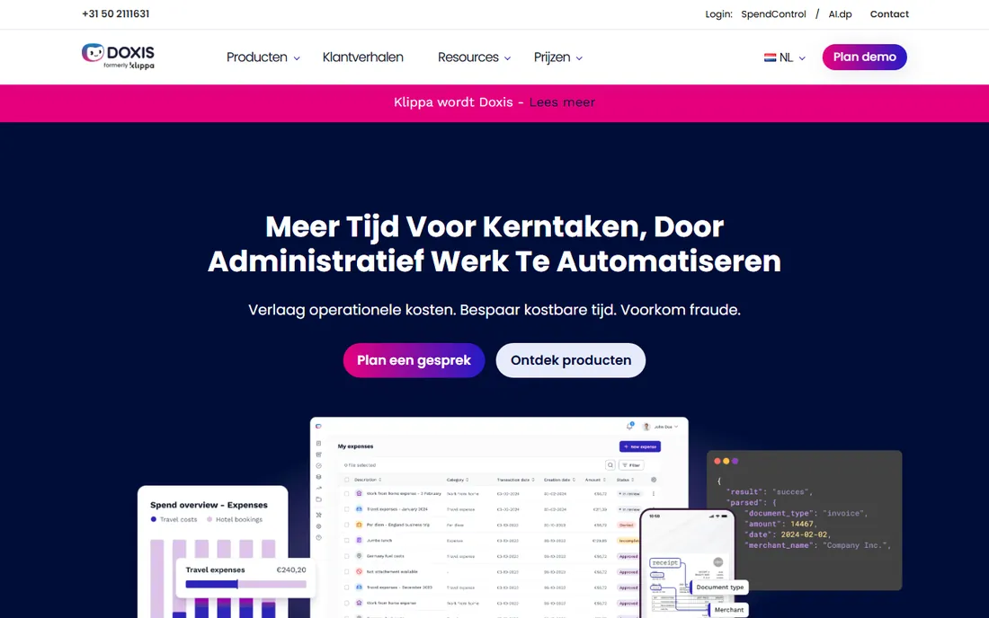 Klippa homepage