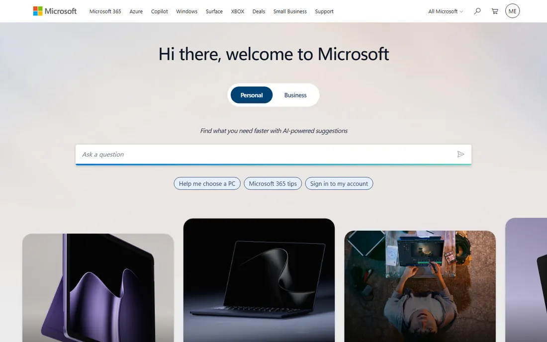 Microsoft 365 homepage