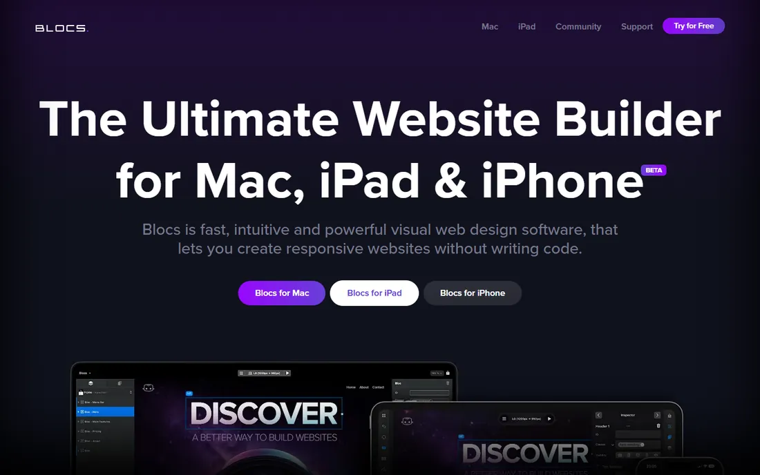 Blocs homepage