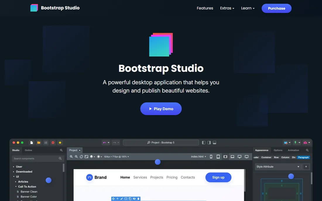 Bootstrap Studio homepage