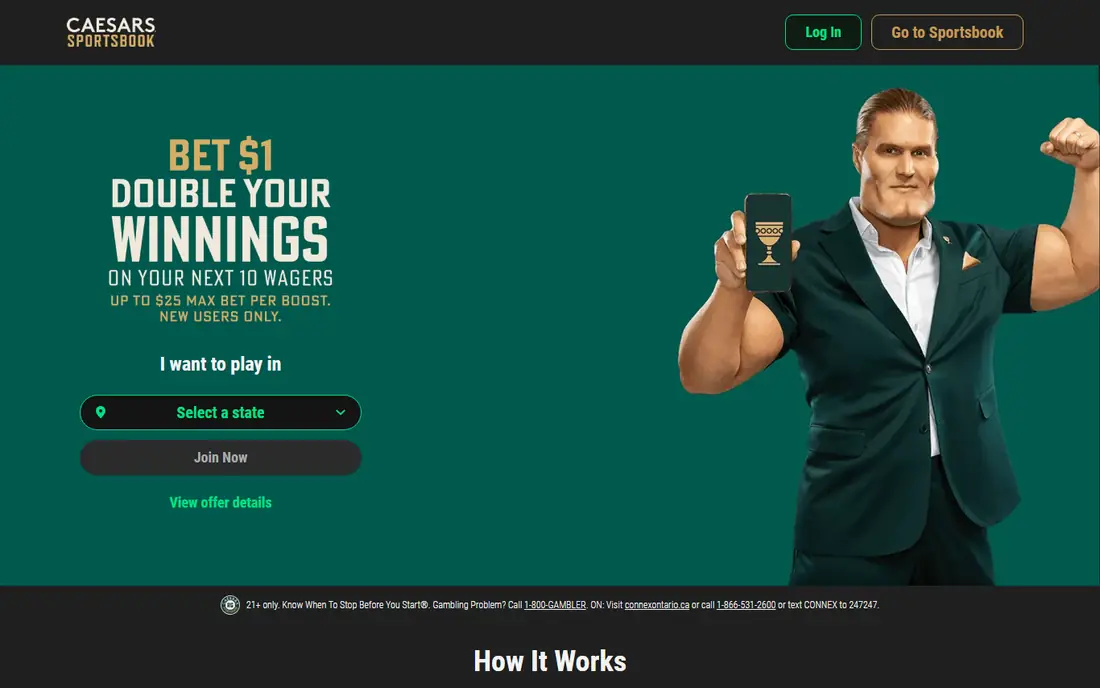 Caesars Sportsbook homepage