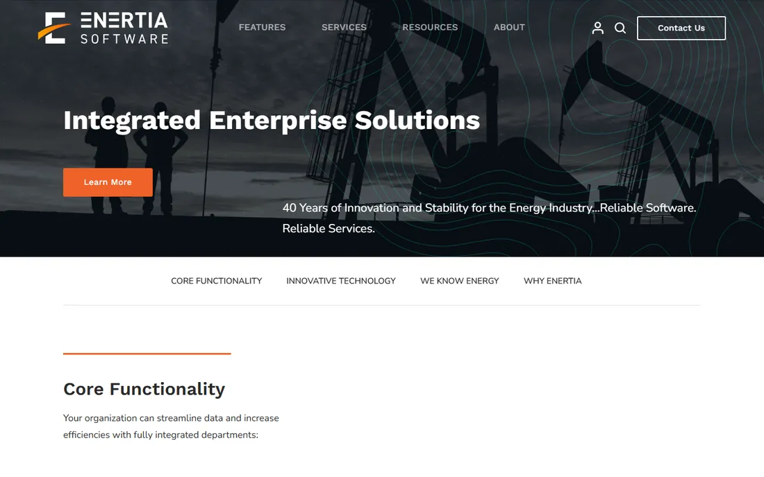 Enertia homepage