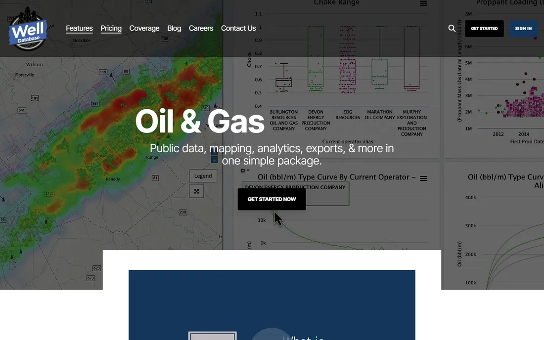 WellDatabase homepage