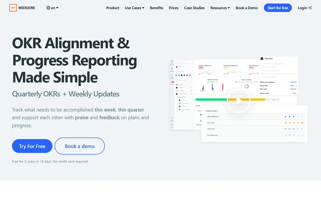 Weekdone homepage