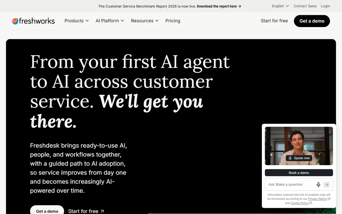 Freshdesk homepage