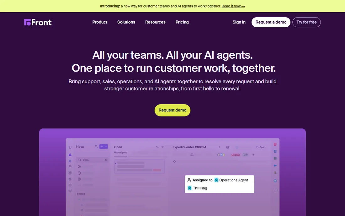Front homepage