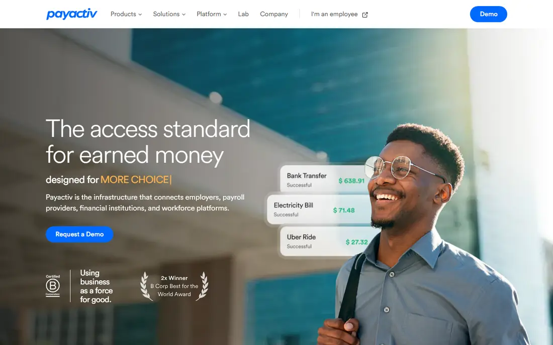 Payactiv homepage