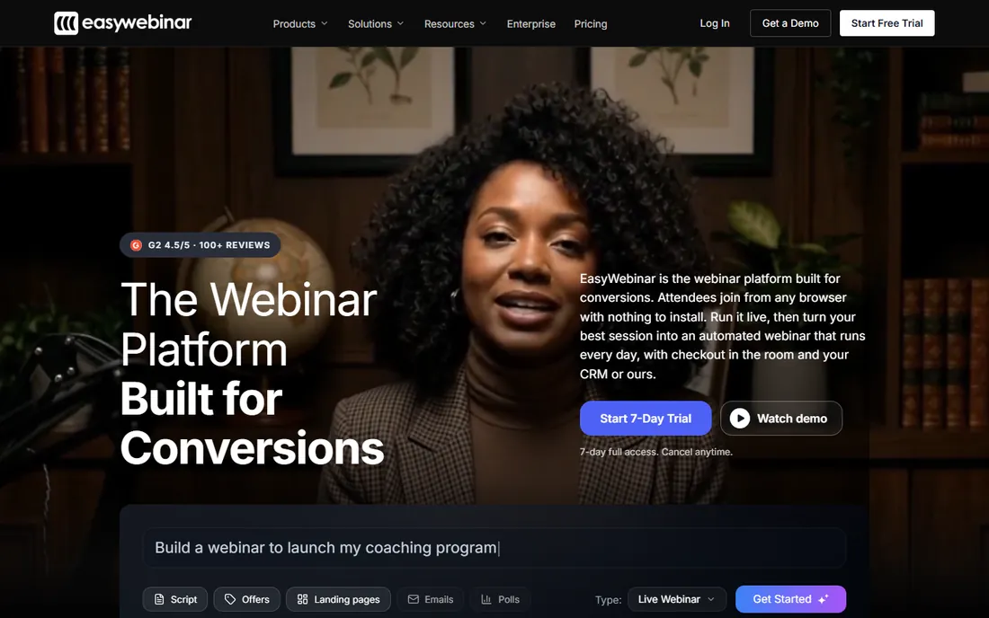 EasyWebinar homepage