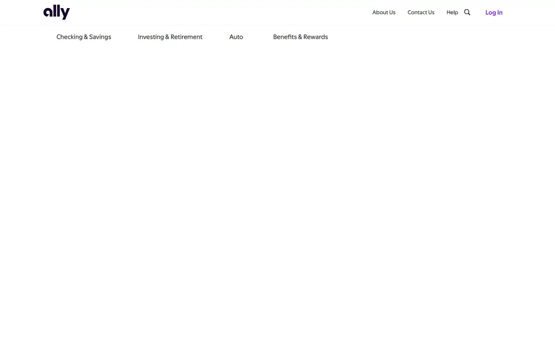 Ally Bank homepage